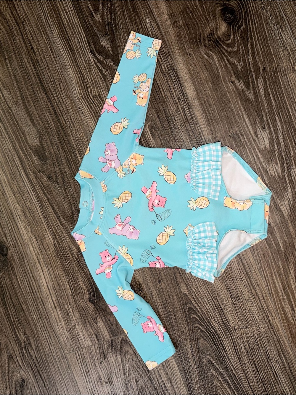 Kids Long-Sleeve One-Piece Swimsuit Care Bear Print size 3/6M
